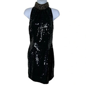 Scale Black Sequined Dress Women’s Size 8
